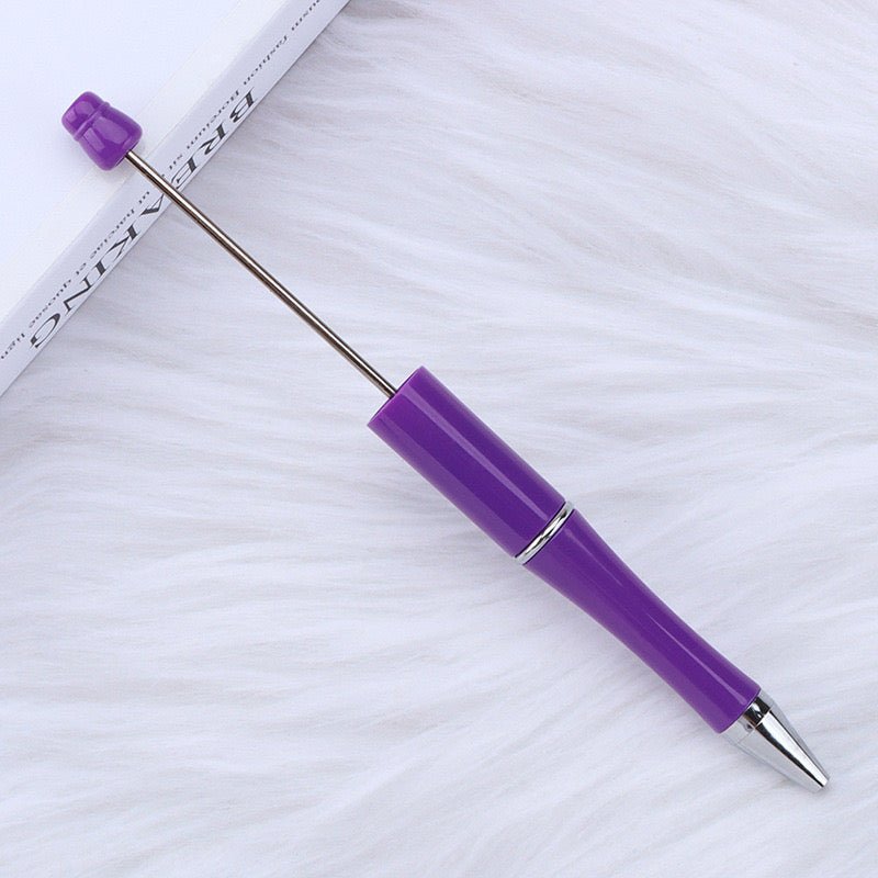 153F. Beadable DIY pink and purple gliter pen - Romo bead